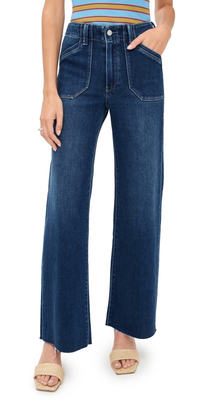 PAIGE Anessa 31 Utility Pockets + Raw Hem Live Forever Jeans Live Forever