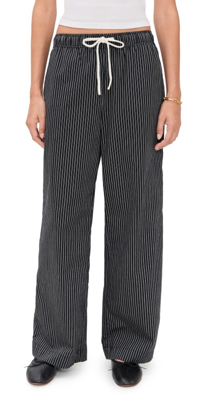 perfectwhitetee Andi Stripe Pants Black Stripe