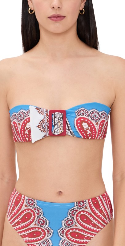 FARM Rio Jandaya Dance Bandeau Bikini Top Jandaya Dance Multicolor