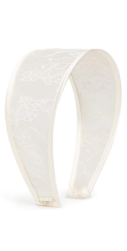 LELET NY Giselle Lace Wide Headband Ivory