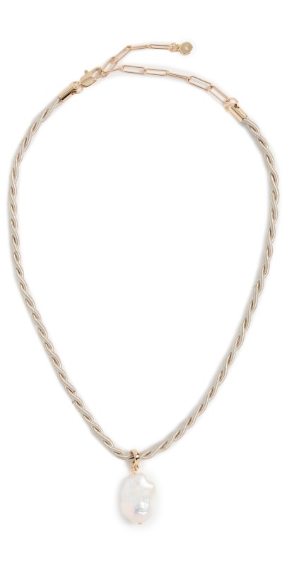 Ettika Freshwater Token Necklace Beig