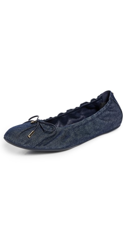 FERRAGAMO Joelle Denim Flats Midnight