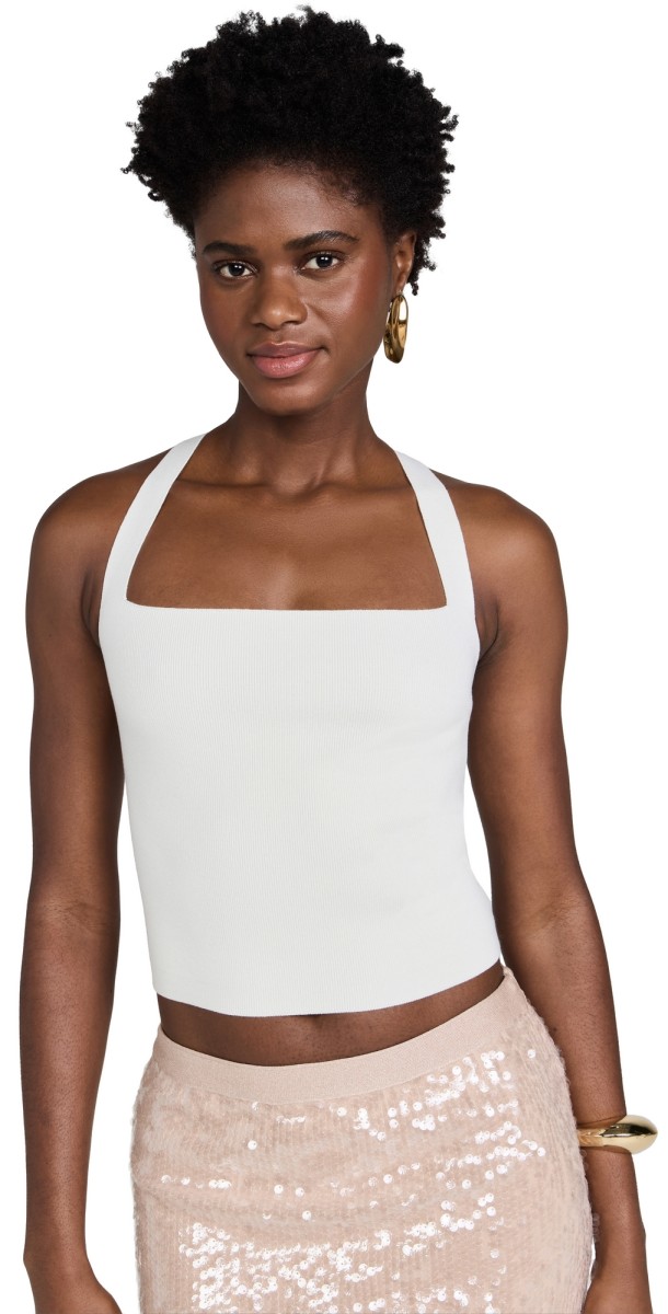 Cult Gaia Crawford Knit Top Off White