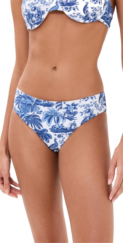 STAUD Corsage Bikini Bottoms Blue Toile