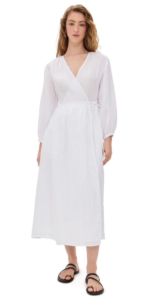 Alex Mill Lauren Dress In Linen White
