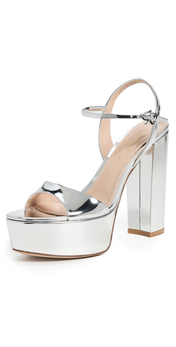 Gianvito Rossi Marlena Metallic Heels Silver