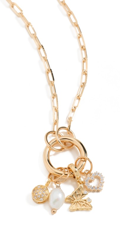 Alexa Leigh Summer Charm Link Necklace Yellow Gold