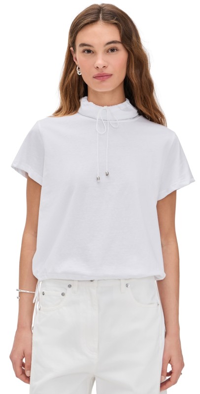 Simonett High Neck Drawstring Tee White