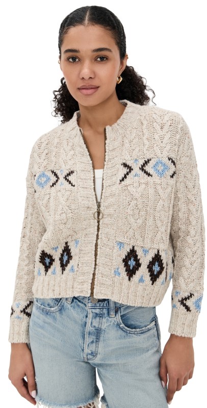 THE GREAT. The Cavern Cardigan Oat