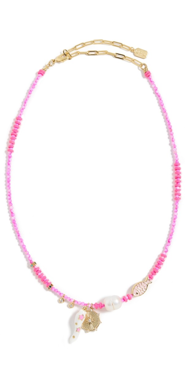 Elizabeth Cole Moana Necklace Pink