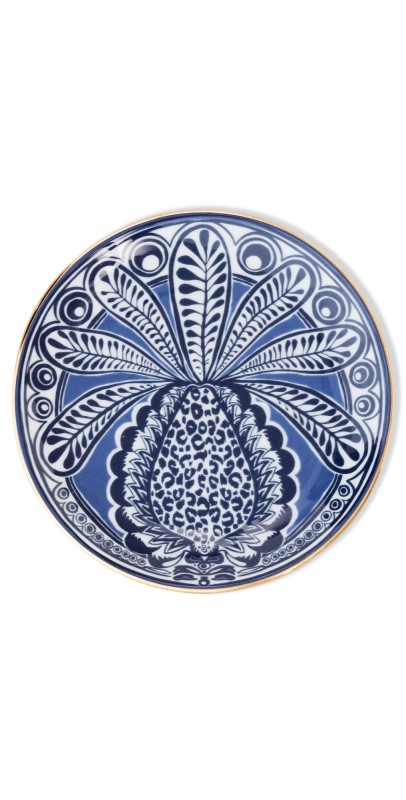 La DoubleJ Side Plate Big Pineapple Blu
