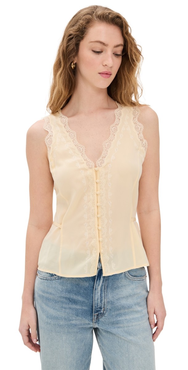 PAIGE Ancona Silk Top Apricot Dust