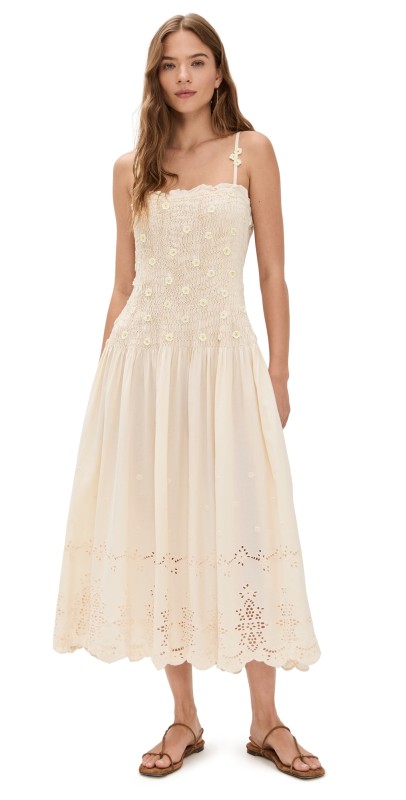 Free People Daphne Midi Dress Tea Combo