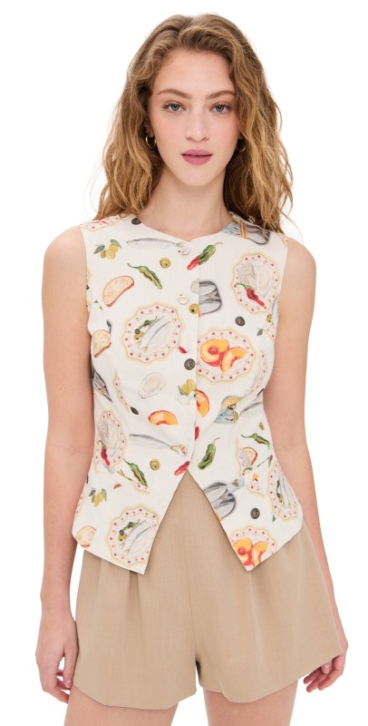 Bailey Rose Printed Top Cream Multi
