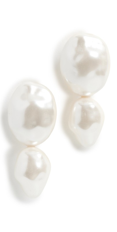 Lele Sadoughi Estate Double Drop Earrings Pearl 100