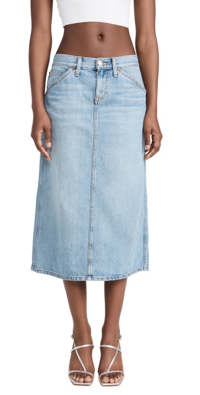 RE/DONE Low Rider Midi Skirt Vintage Flow