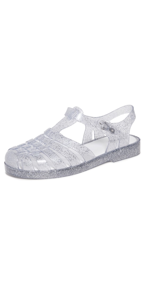 Melissa Possession Shiny Fisherman Sandals Glitter Clear