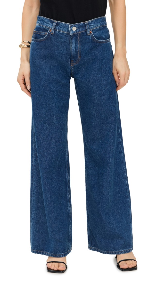 Reformation Cary Low Rise Slouchy Wide Leg Jeans Cleary