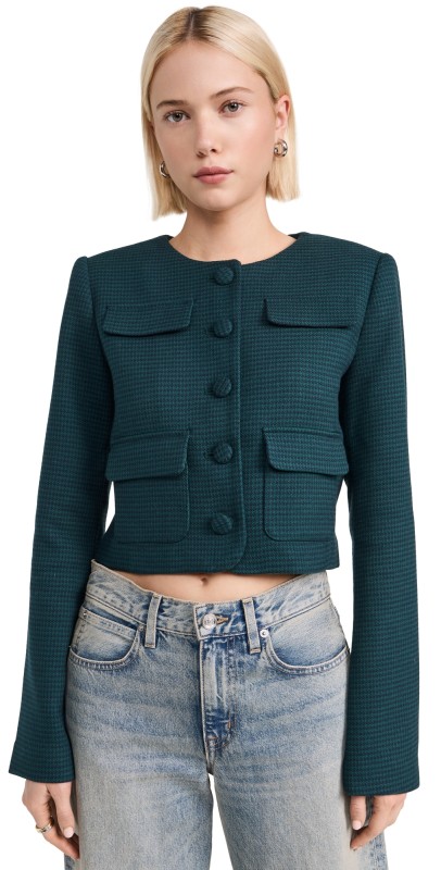 Favorite Daughter The Emily Jacket Juniper Houndstooth