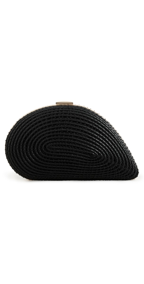 SIMKHAI Bridget Corded Shell Clutch Black