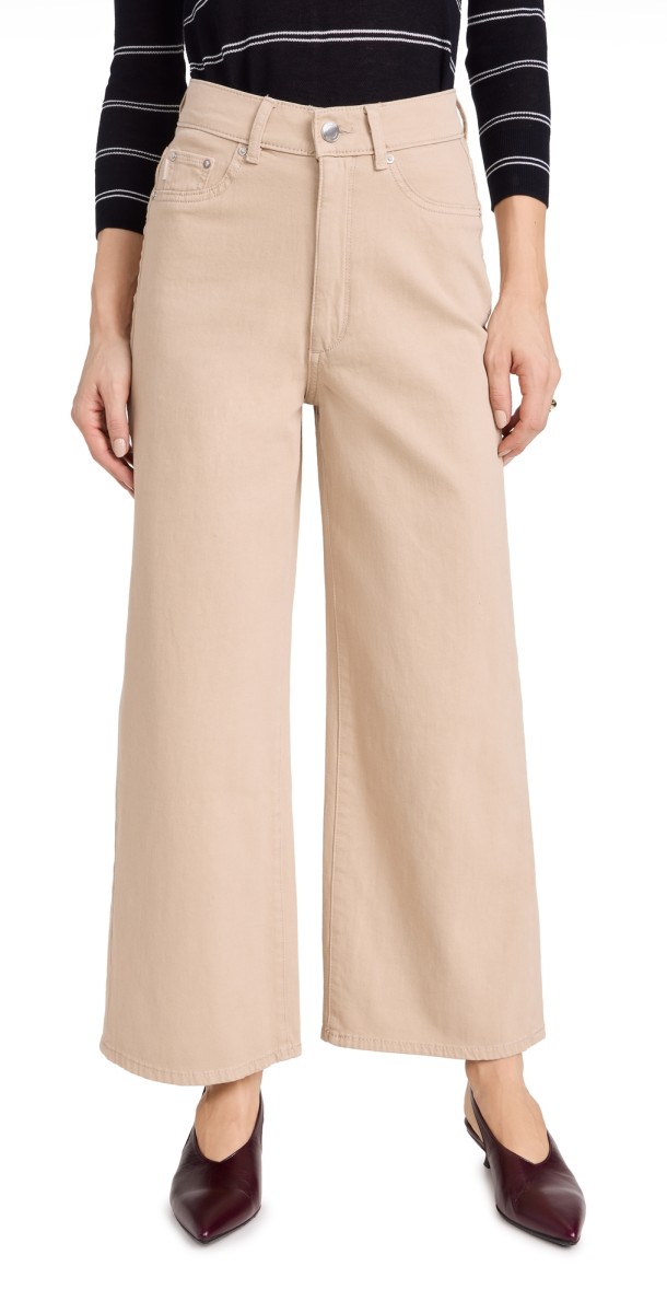 DL1961 Hepburn Wide Leg High Rise Vintage Trousers Almond (Twill)