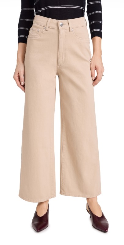 DL1961 Hepburn Wide Leg High Rise Vintage Trousers Almond (Twill)