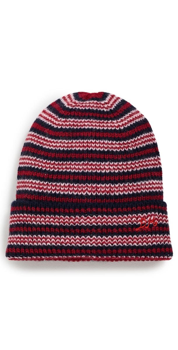 Damson Madder Striped Beanie Mult