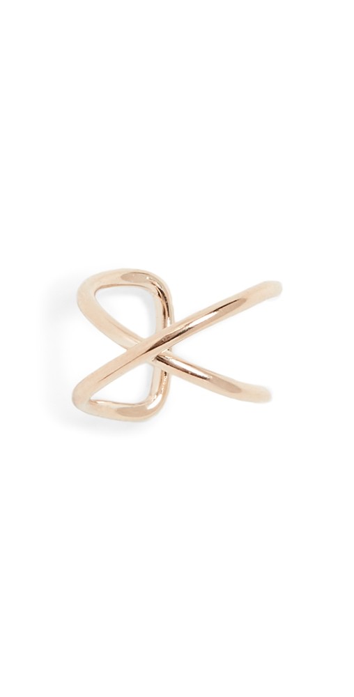 Zoe Chicco 14k Gold Thin X Wire Ear Cuff Yellow Gold