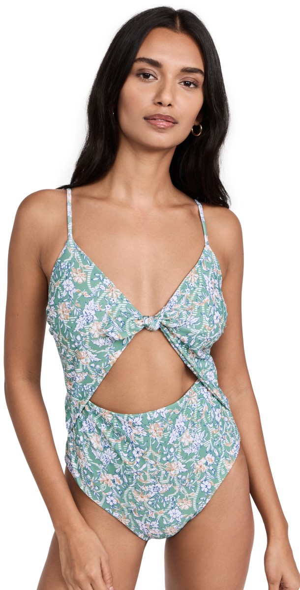 Veronica Beard Aniston Swimsuit Dark Seafoam Multi