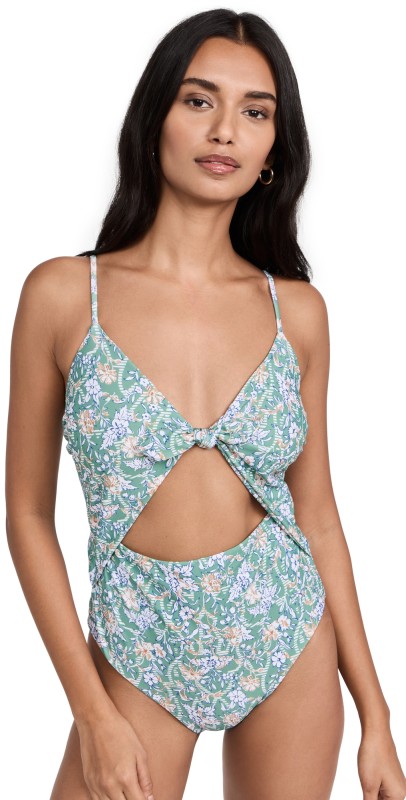 Veronica Beard Aniston Swimsuit Dark Seafoam Multi