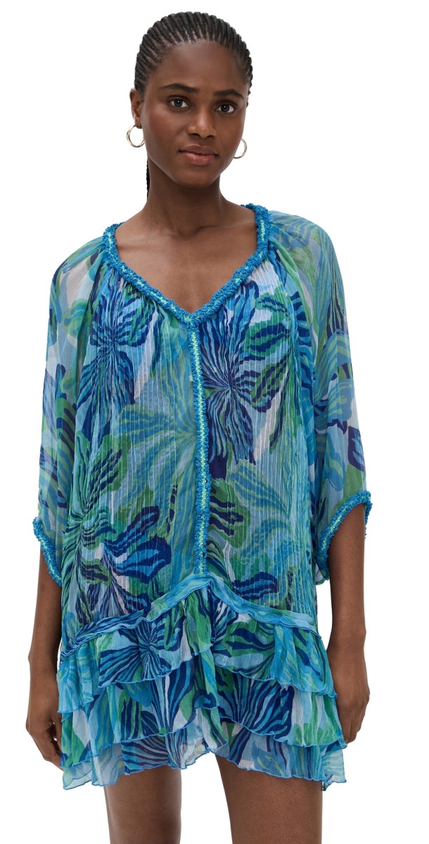 Poupette St Barth Nava Poncho Blue Seaweed