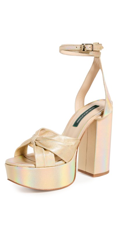 Chelsea Paris Zasa Platform Sandals Champagne Holo