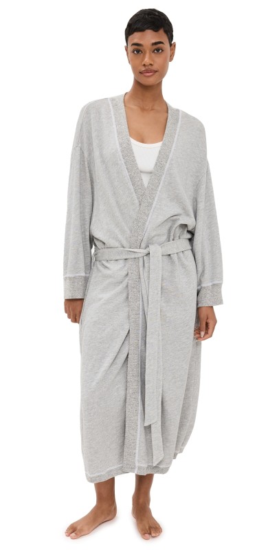 THE GREAT. The Sweatshirt Robe Light Heather Grey