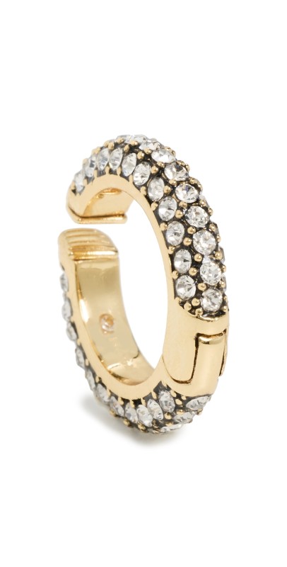 DEMARSON Lili Pave Ear Cuff Gold/Gunmetal/Crystal