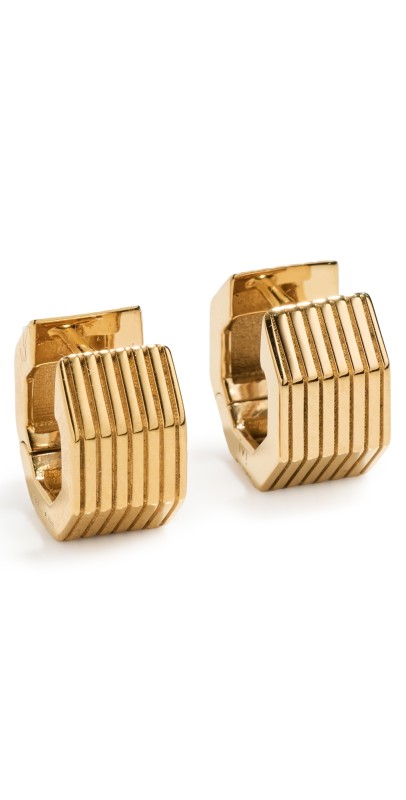 IVI Los Angeles Wide Octagon Huggies Yellow Gold