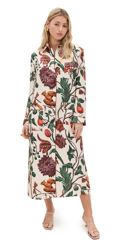 F. R.S For Restless Sleepers Pentesilea Dress Ivory With Fruits And Leaves