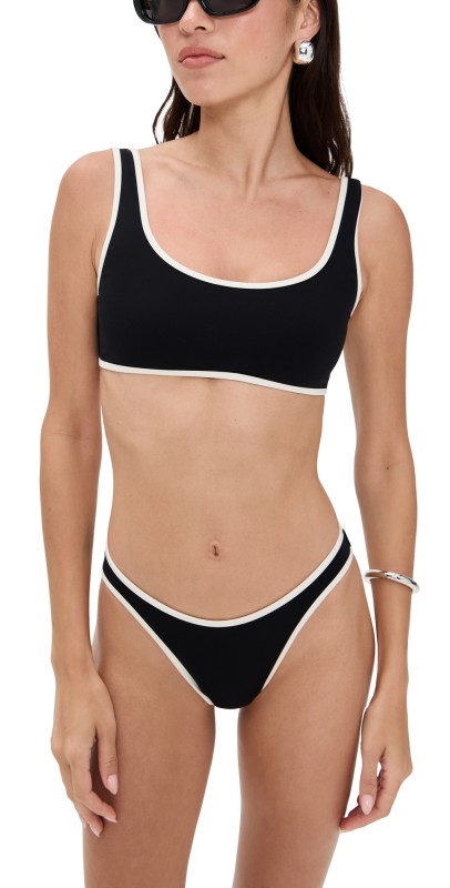 Reformation Vicky Bikini Top Black/Fior