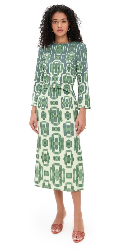 ALEXIS Larissa Dress Blue/Sage Print