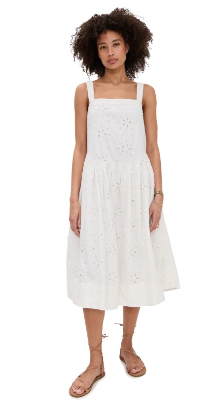 Free People Primavera Eyelet Midi Dress White