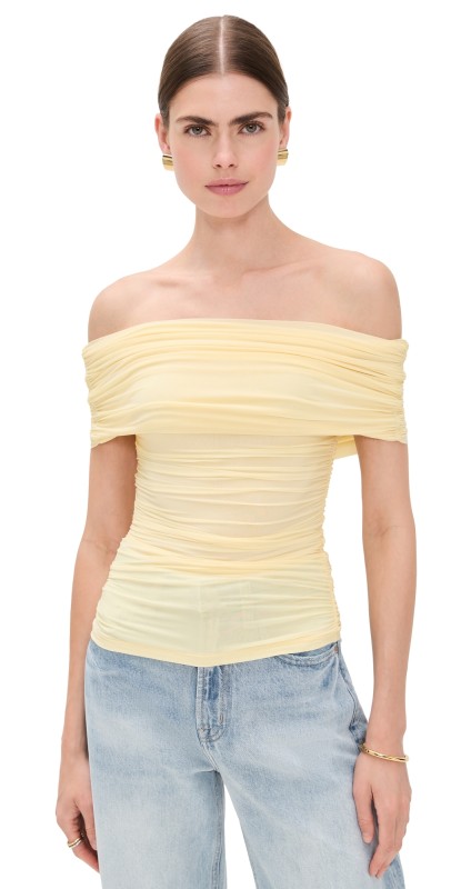Ronny Kobo Blanchet Top Pastel Yellow