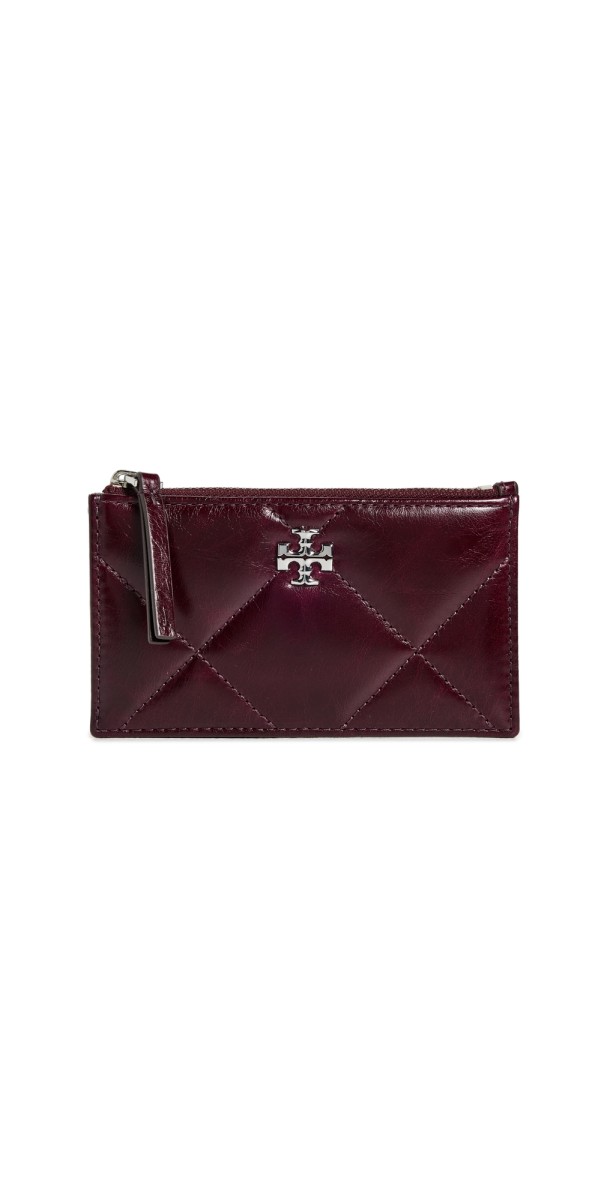 Tory Burch Kira Diamond Quilt Distressed Small Zip Bag Dark Carm