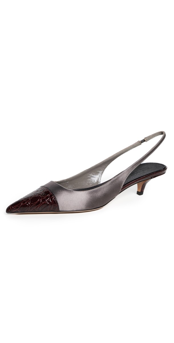 Paris Texas Miranda Slingbacks 35mm Rouge Noir/Ash