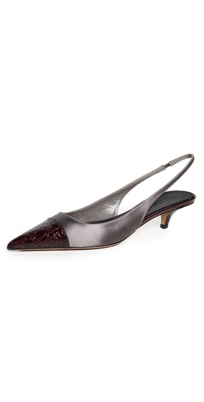 Paris Texas Miranda Slingbacks 35mm Rouge Noir/Ash