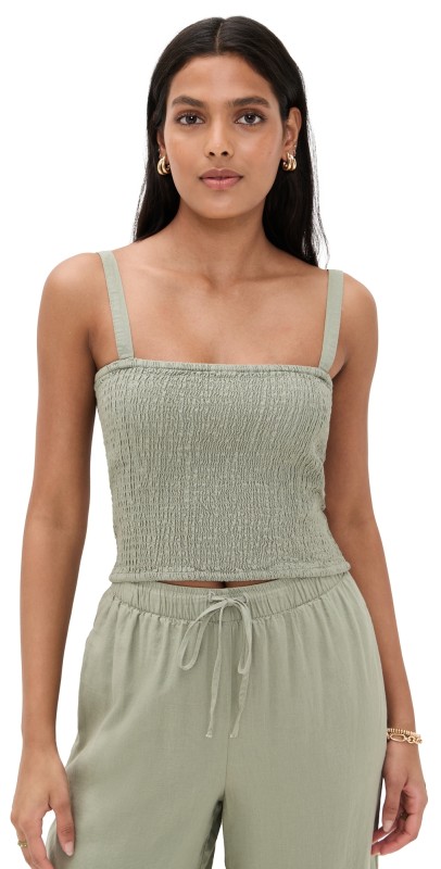 Z Supply Amelie Linen Tank Avocado