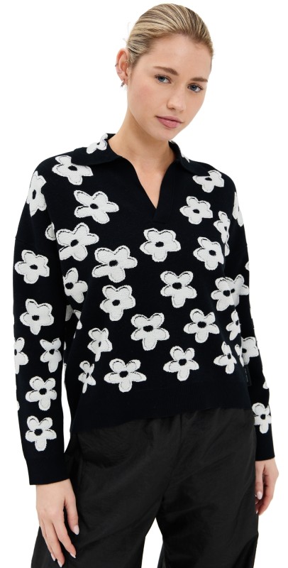 Marc Jacobs Daisy Jacquard Polo Black/White
