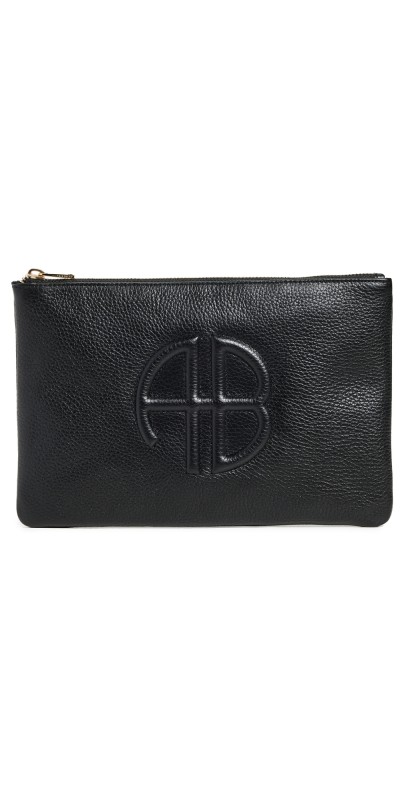 ANINE BING Lili Black Pebbled Pouch Black Pebbled