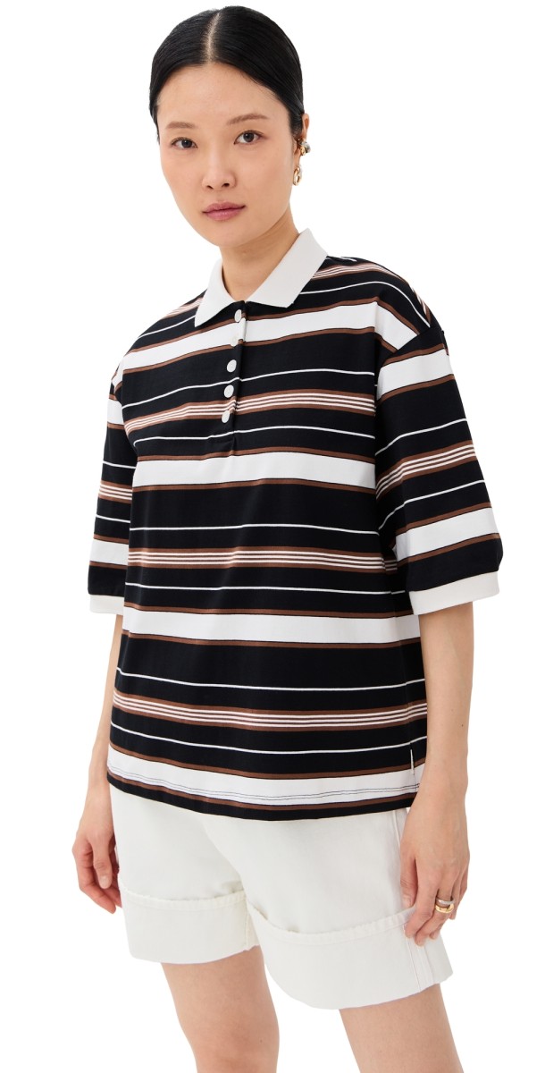 Róhe Striped Oversized Polo Block Stripe