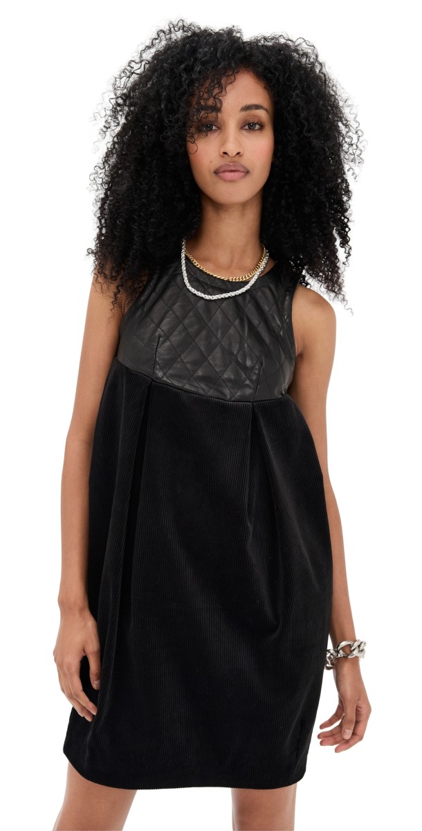 R13 Cocoon Corduroy Dress Black