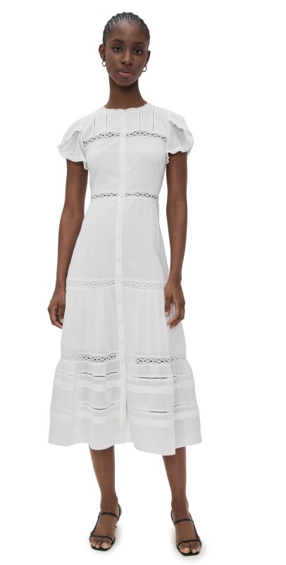 Reformation Zebrina Voile Dress White