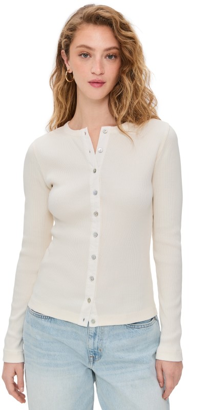 Madewell Ribbed Cardigan Vintage Ivory